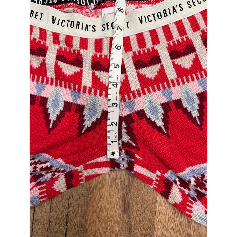 Victoria's Secret Fair Isle Thermal Pajama Leggings Red XS Holiday Lounge - Picture 8 of 8